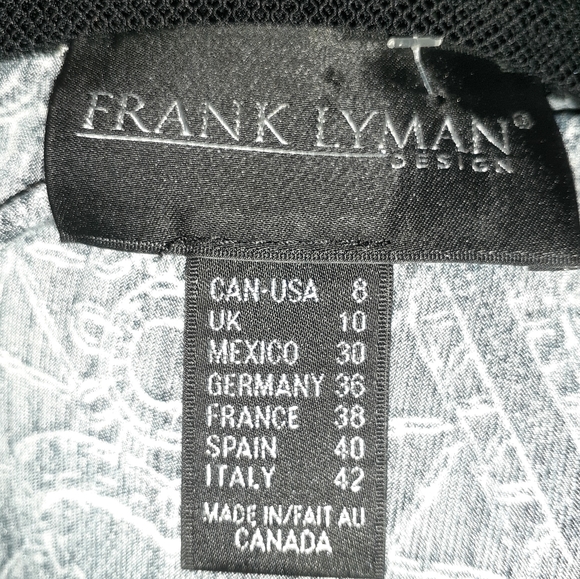 Frank Lyman Blouse 🇨🇦 Size 8, Black &Turquoise - Picture 8 of 9